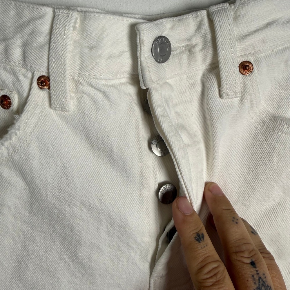 Pistola Denim Shorts Womens 26 White High Rise Frayed Raw Hem P00024451DR LUXWV - Picture 2 of 8